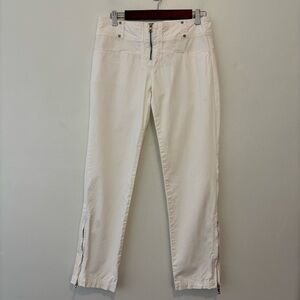 Guess Jeans white summer pants ankle and waist zip Sample 31 waist